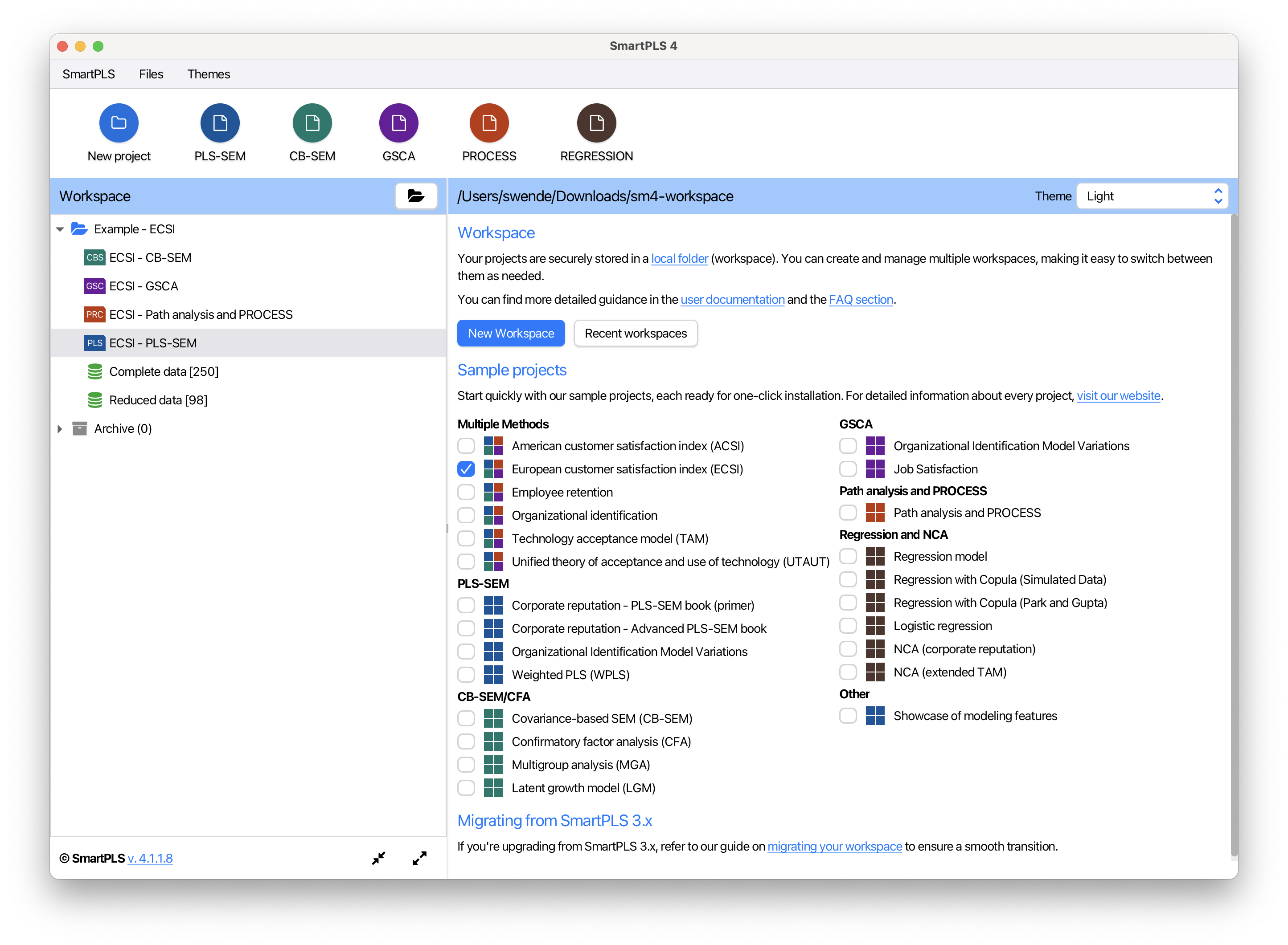 Screenshot SmartPLS 4